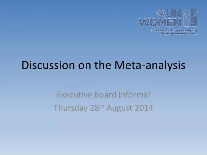 discussion on the meta analysis