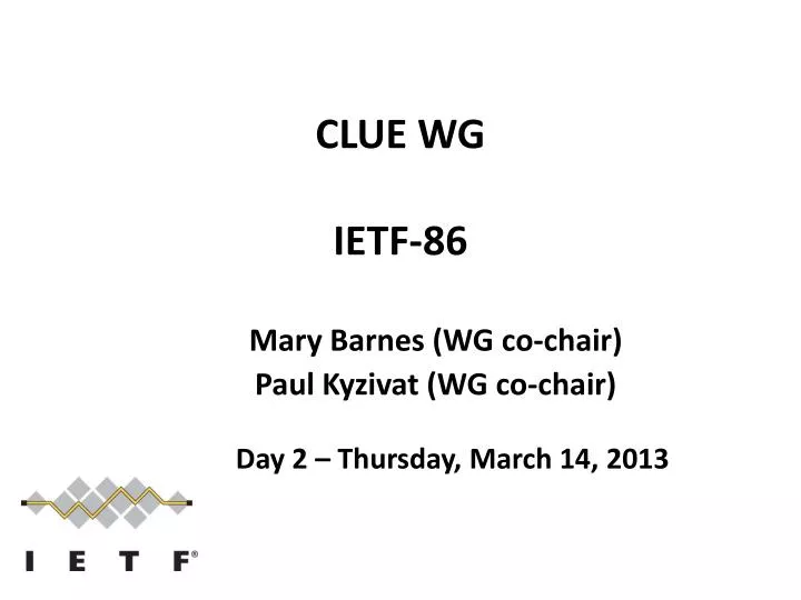 clue wg ietf 86