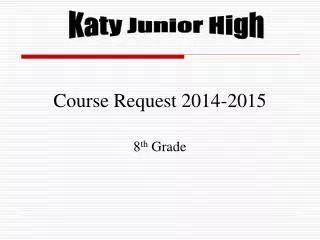 Course Request 2014-2015