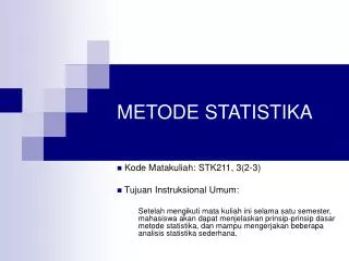 METODE STATISTIKA