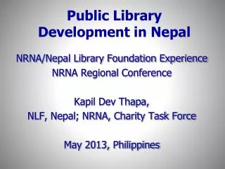 Public Library Development in Nepal