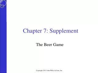 Chapter 7: Supplement