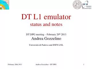 DT L1 emulator status and notes