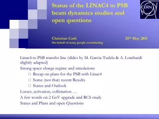 Linac4 to PSB transfer line (slides by M. Garcia-Tudela &amp; A. Lombardi slightly adapted)