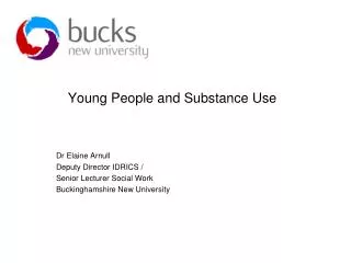 Young People and Substance Use