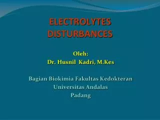 ELECTROLYTES DISTURBANCES