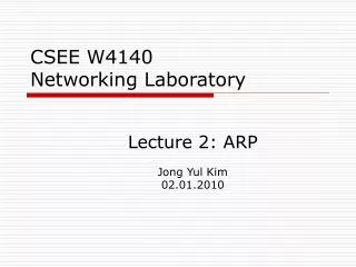 CSEE W4140 Networking Laboratory