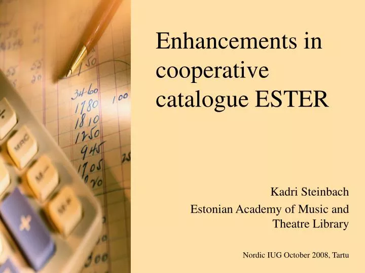 enhancements in cooperative catalogue ester