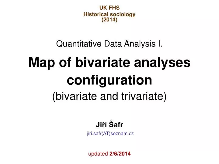 map of bivariate analyses configuration bivariate and trivariate