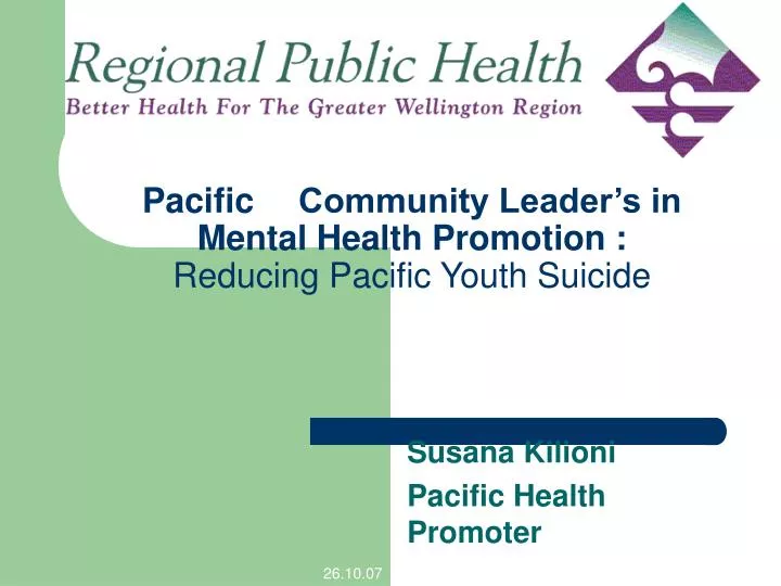 pacific community leader s in mental health promotion reducing pacific youth suicide
