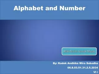alphabet and number