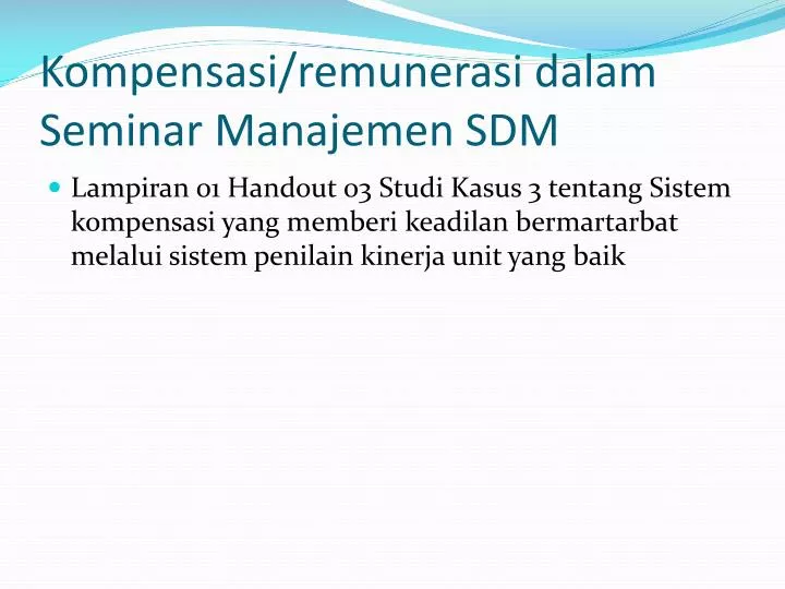 kompensasi remunerasi dalam seminar manajemen sdm