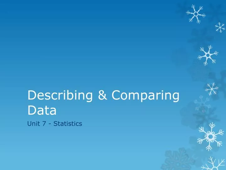 describing comparing data
