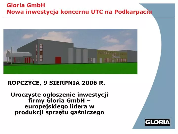 gloria gmbh nowa inwestycja koncernu utc na podkarpaciu