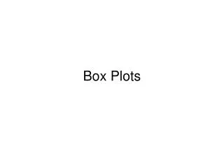 Box Plots