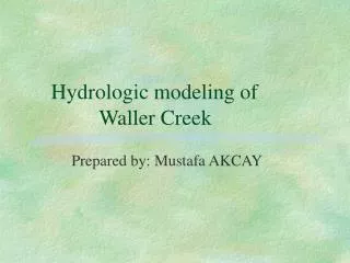 Hydrologic modeling of Waller Creek
