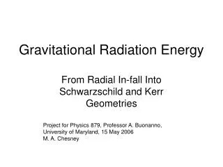 Gravitational Radiation Energy