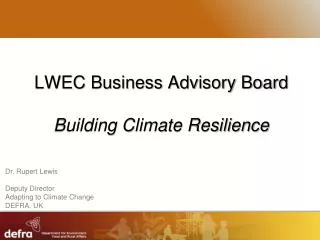 LWEC Business Advisory Board Building Climate Resilience