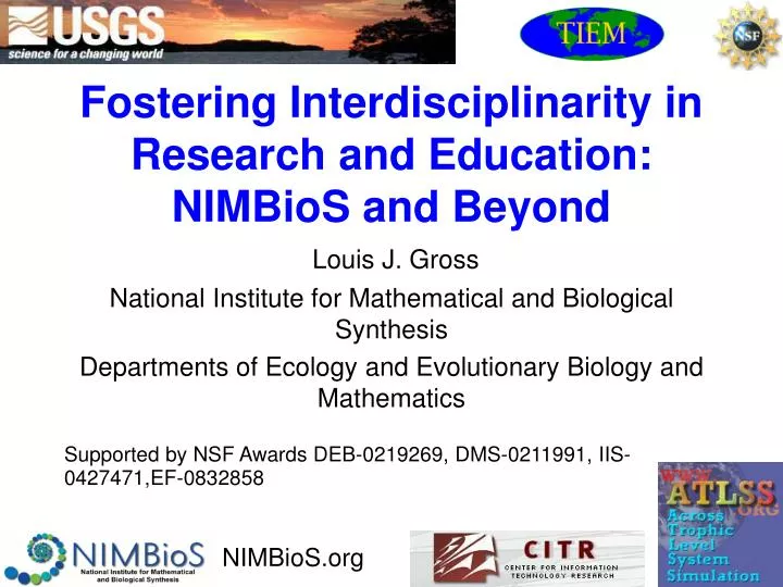 fostering interdisciplinarity in research and education nimbios and beyond