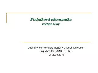 podnikov ekonomika u ebn texty