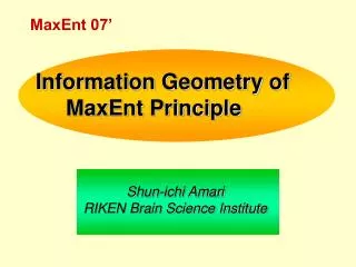 Information Geometry of MaxEnt Principle