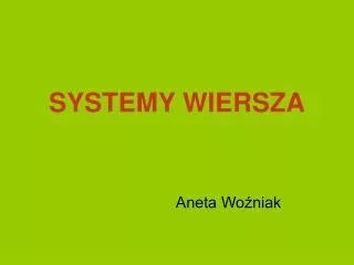 systemy wiersza