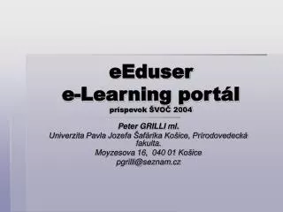 eeduser e learning port l pr spevok vo 2004
