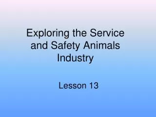 Exploring the Service and Safety Animals Industry