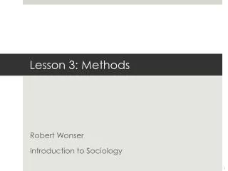 Lesson 3: Methods