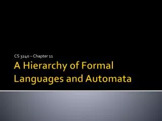 A Hierarchy of Formal Languages and Automata