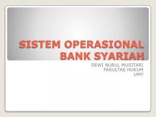 sistem operasional bank syariah
