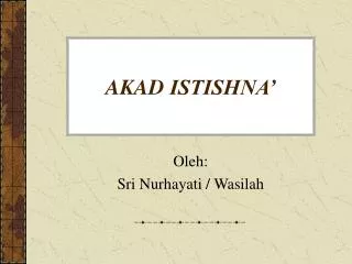 akad istishna