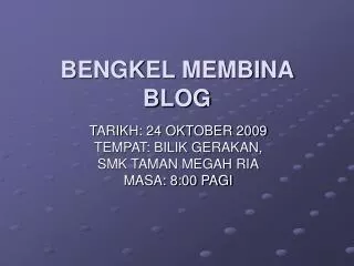 bengkel membina blog