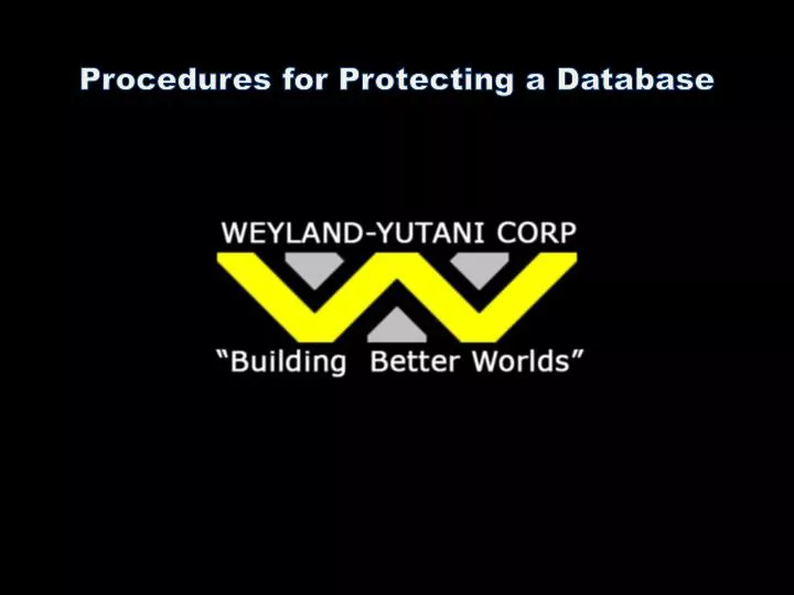 procedures for protecting a database