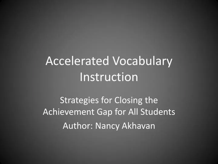 accelerated vocabulary instruction
