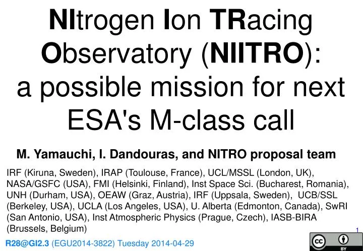 ni trogen i on tr acing o bservatory niitro a possible mission for next esa s m class call