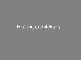 historia architektury