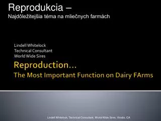 lindell whitelock technical consultant world wide sires