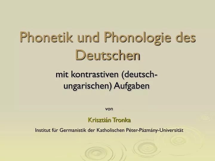phonetik und phonologie des deutschen