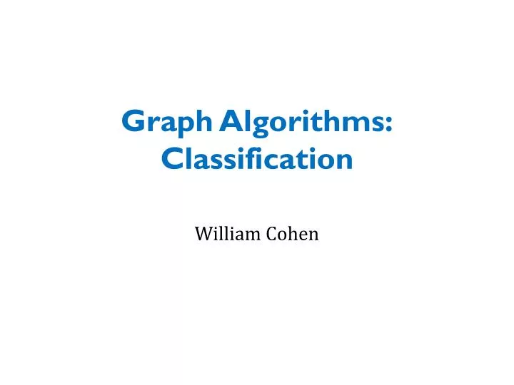 graph algorithms classification