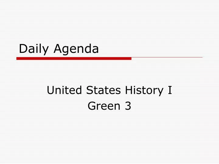 daily agenda