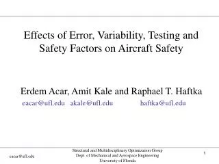 Effects of Error, Variability, Testing and Safety Factors on Aircraft Safety