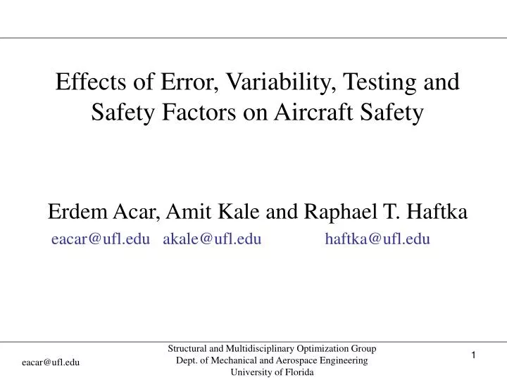 effects of error variability testing and safety factors on aircraft safety