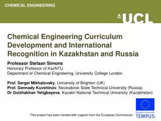 Chemical Engineering Curriculum Development and International Recognition in Kazakhstan and Russia