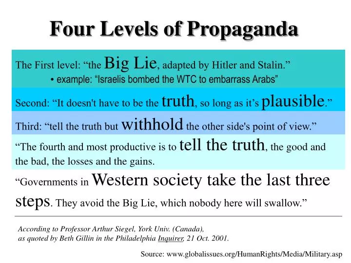 four levels of propaganda
