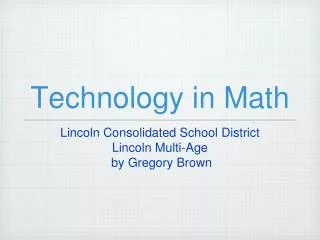 Technology in Math