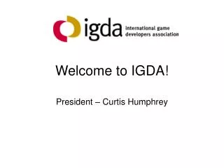 Welcome to IGDA!