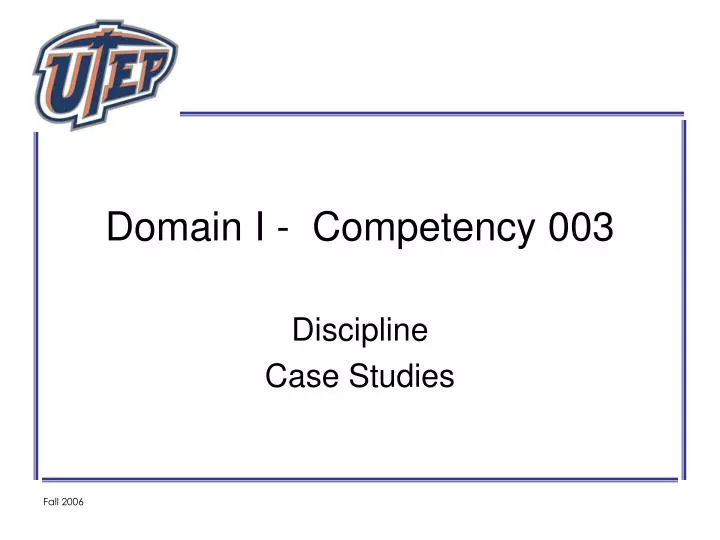 domain i competency 003
