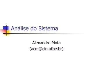 an lise do sistema