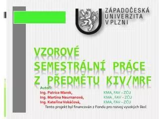 vzorov semestr ln pr ce z p edm tu kiv mrf
